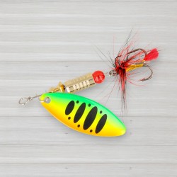 Блешня обертова ZEOX Reactive Long № 2, 6г, колір 015 Fluo Tiger-Black Dot